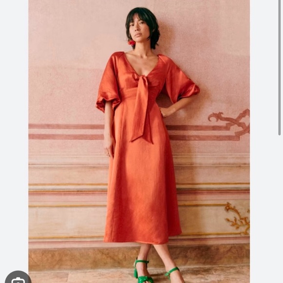 SEZANE Alma Dress in Terracotta 38 6 - Picture 1 of 15